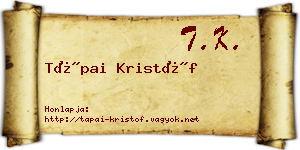 Tápai Kristóf névjegykártya