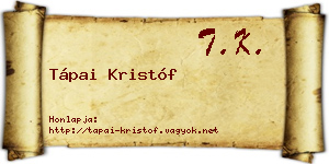 Tápai Kristóf névjegykártya