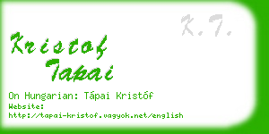 kristof tapai business card